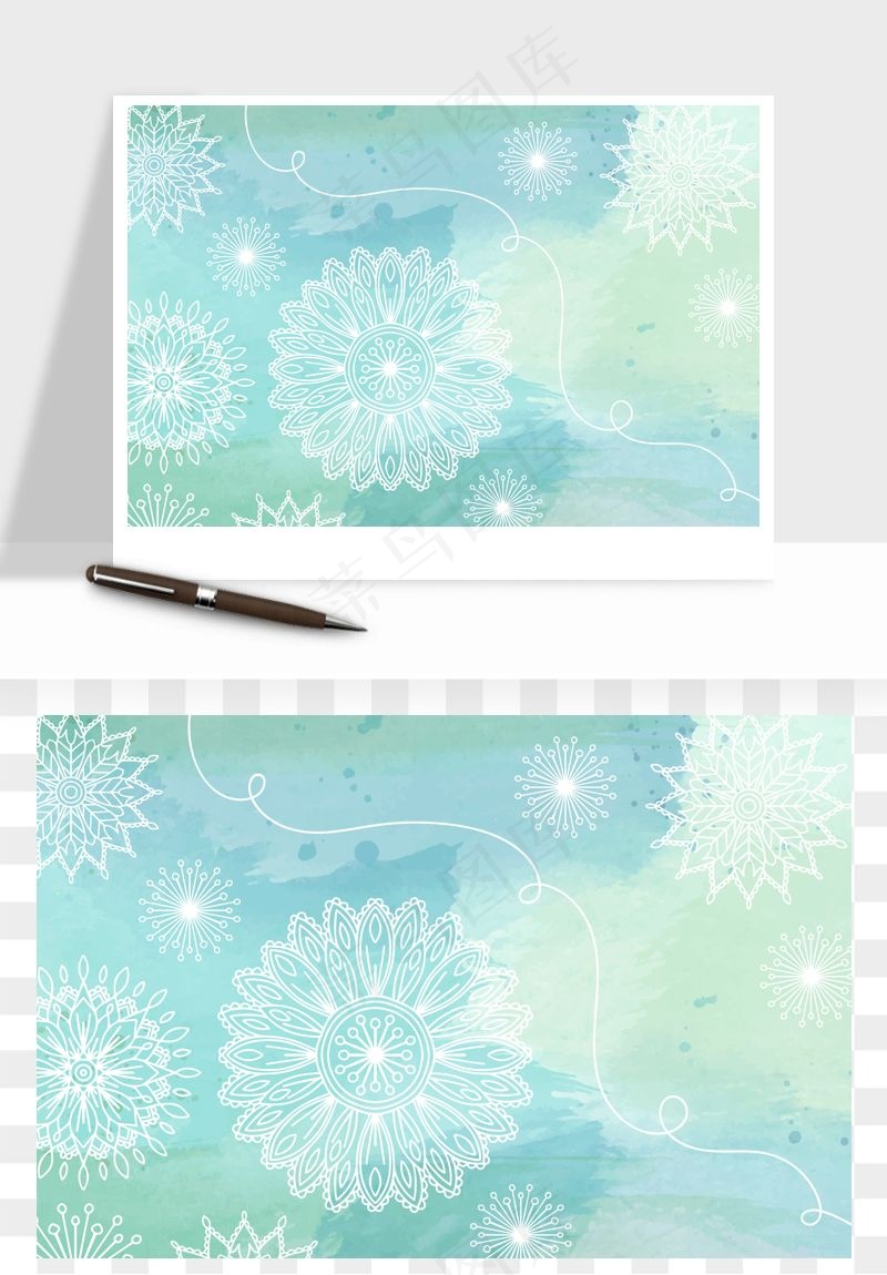 水彩花卉手绘矢量背景