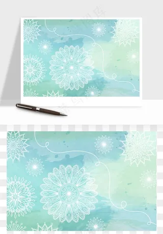 水彩花卉手绘矢量背景