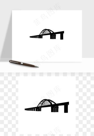 高架桥梁剪影矢量