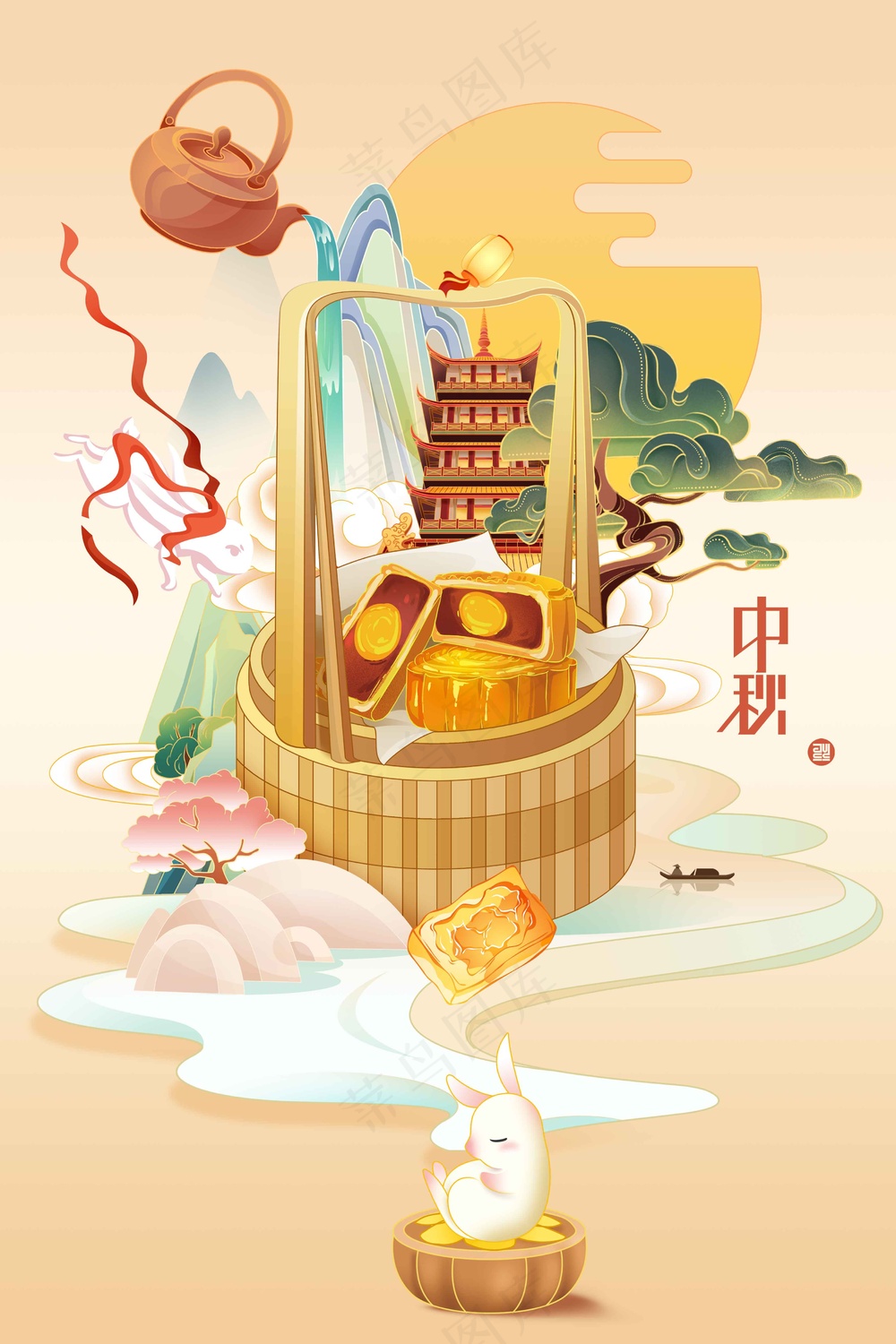 中秋节节日传统活动海报