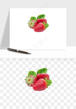 草莓水果png免抠