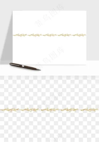 金色植物花环边框png免抠