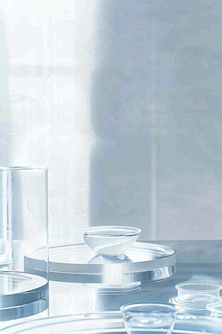 美妆护肤3d展台清新背景