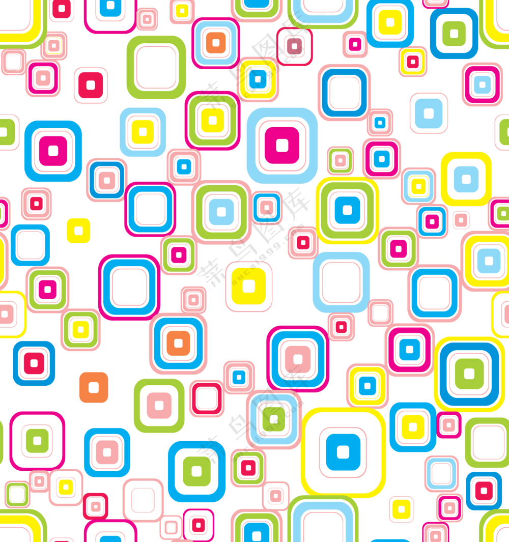 缤纷多彩圆角方形元素免抠图片素材