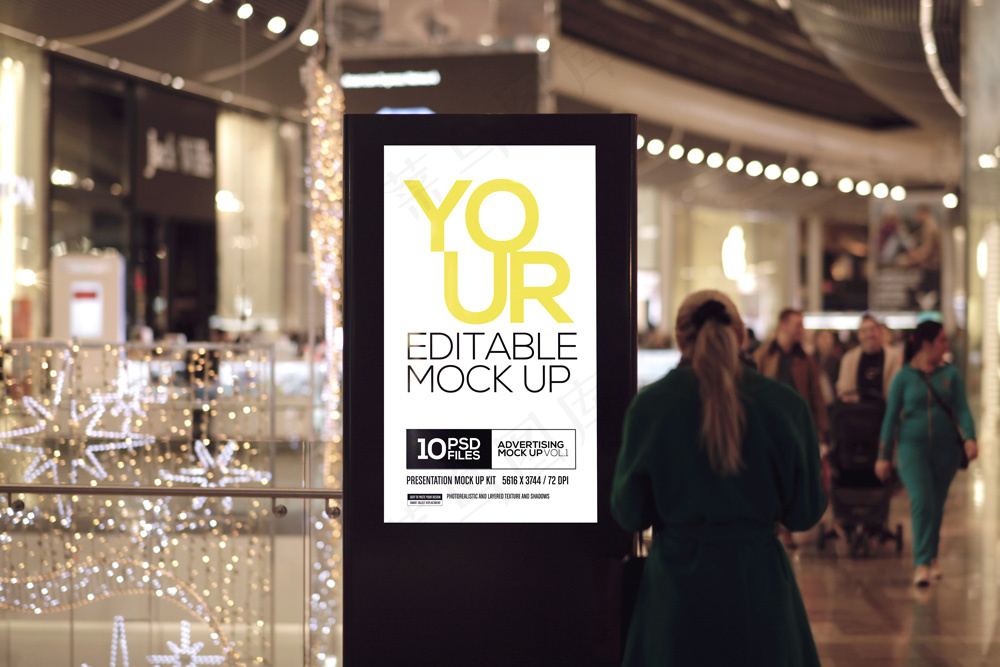 室内商场广告牌落地灯箱海报-186