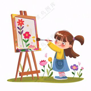 画画美术画板学习人物插画免抠