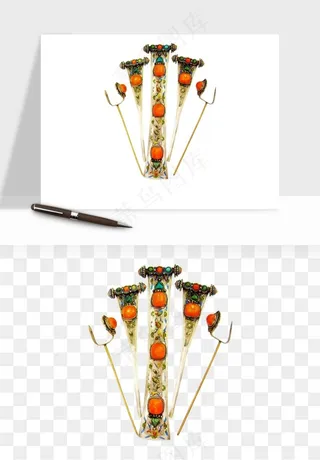 古风发簪头饰配饰png免抠