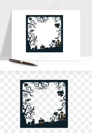 手绘万圣节边框png免抠