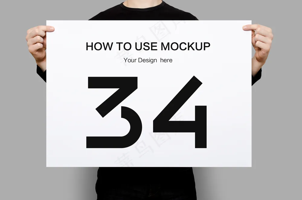 手举横版海报展示-214