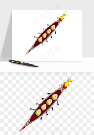 赛龙舟粽子船端午节png免抠