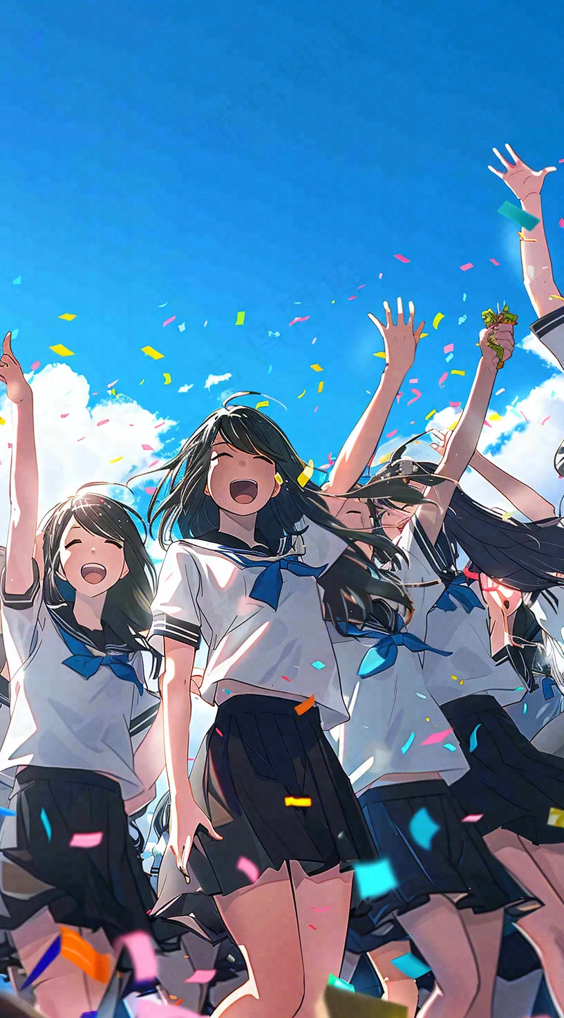 学生毕业季考试青春插画背景