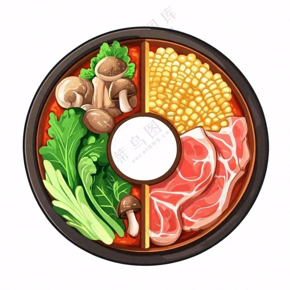 麻辣烫火锅烫菜美食插画免抠