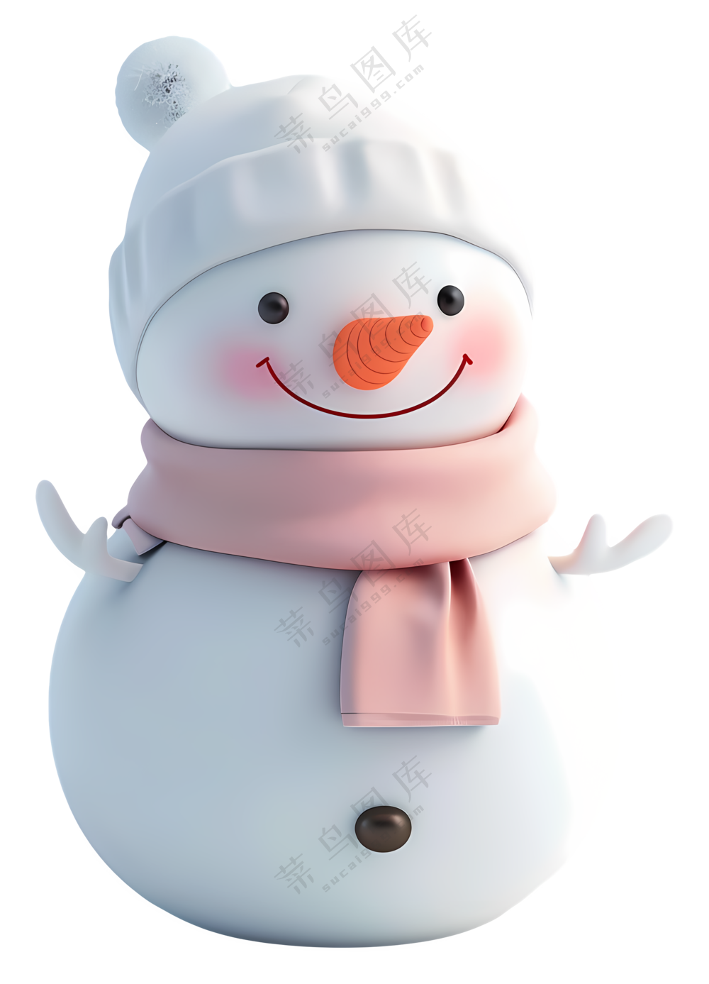 戴围巾的可爱雪人