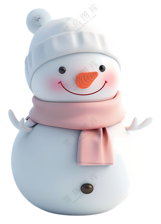 戴围巾的可爱雪人