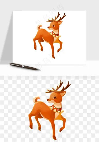 手绘梅花鹿小鹿麋鹿png免抠
