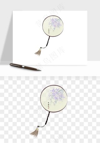 古风扇子元素png免抠