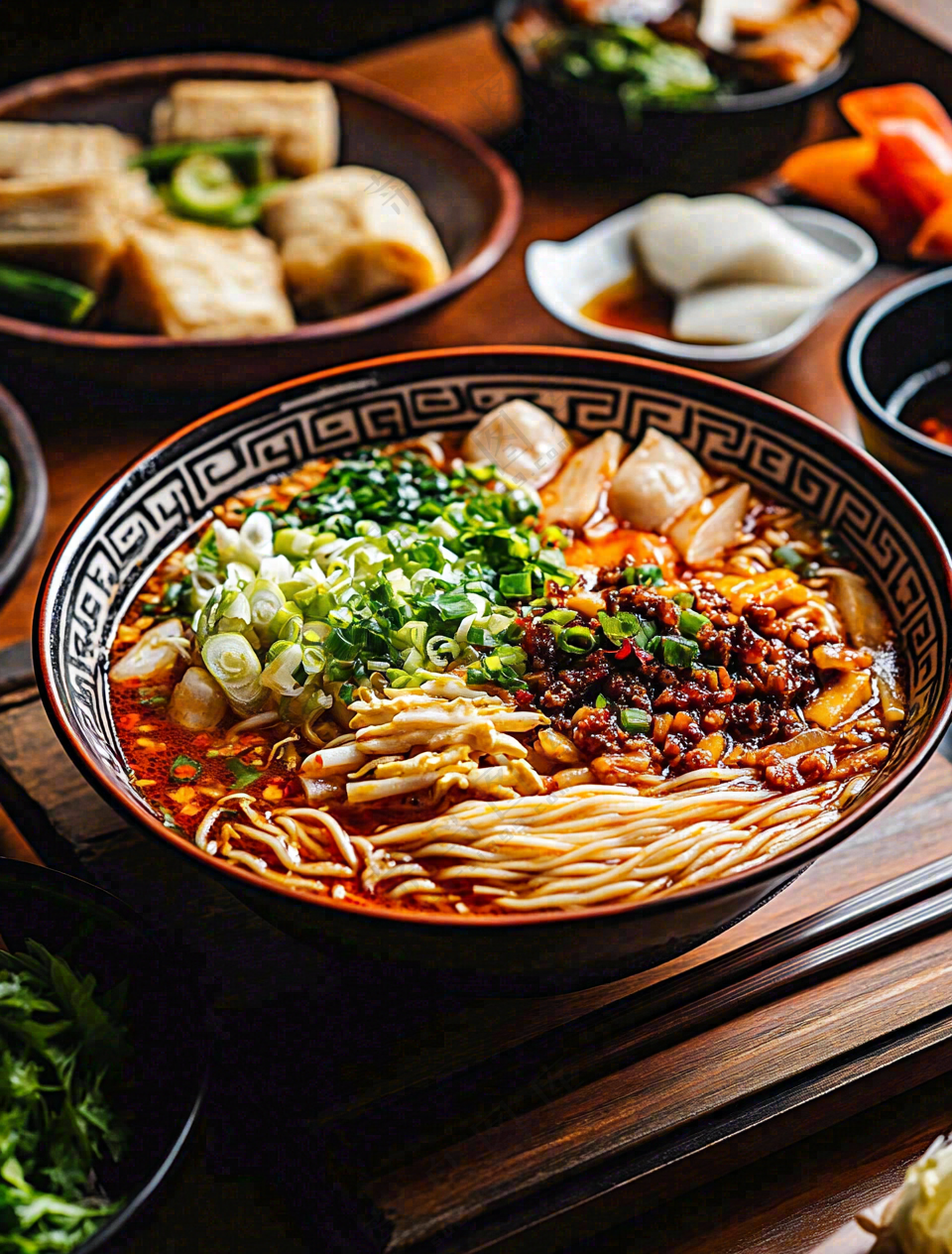 红烧面香辣小面美食摄影图