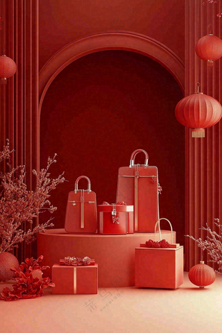 年货节促销电商背景