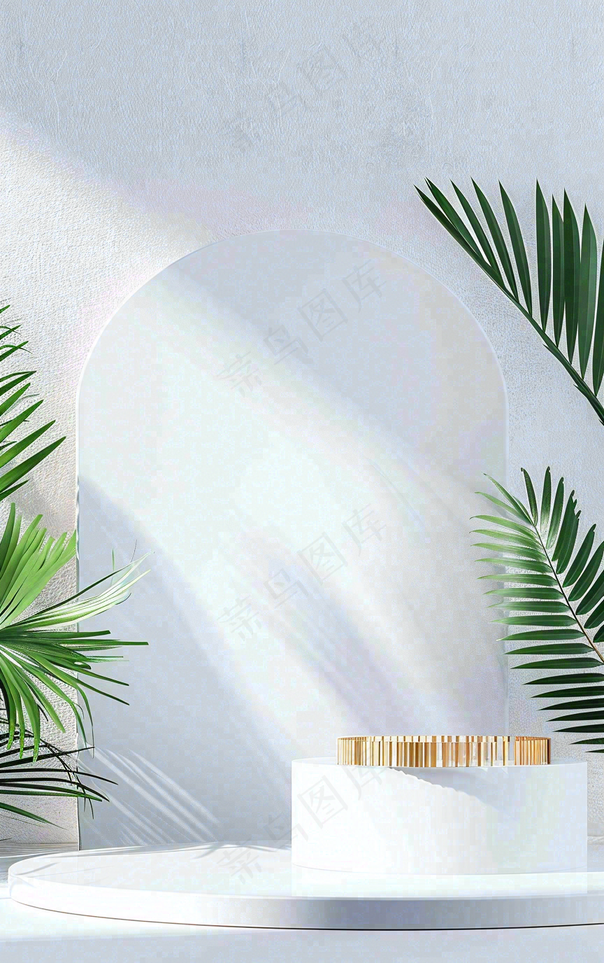 美妆护肤3d展台清新背景