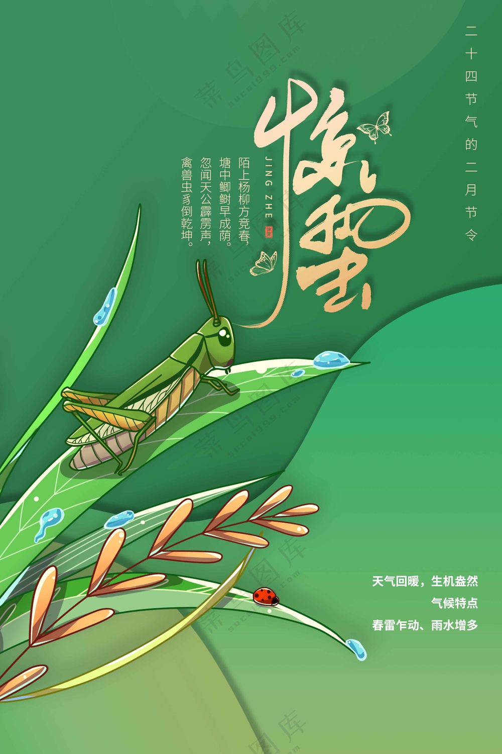 惊蛰节气传统活动海报