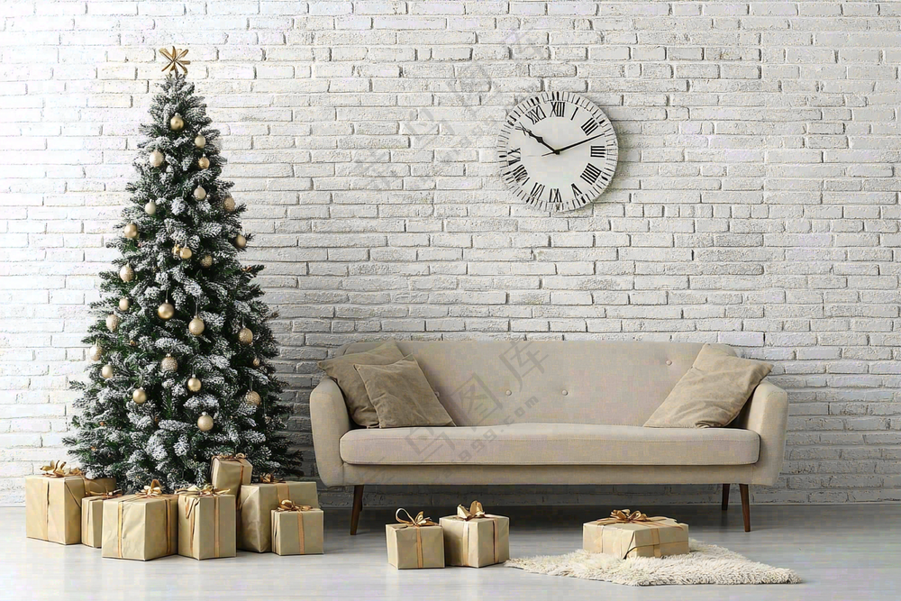 圣诞节室内装饰节日氛围摄影图