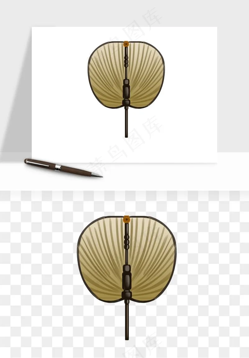 古风扇子元素png免抠
