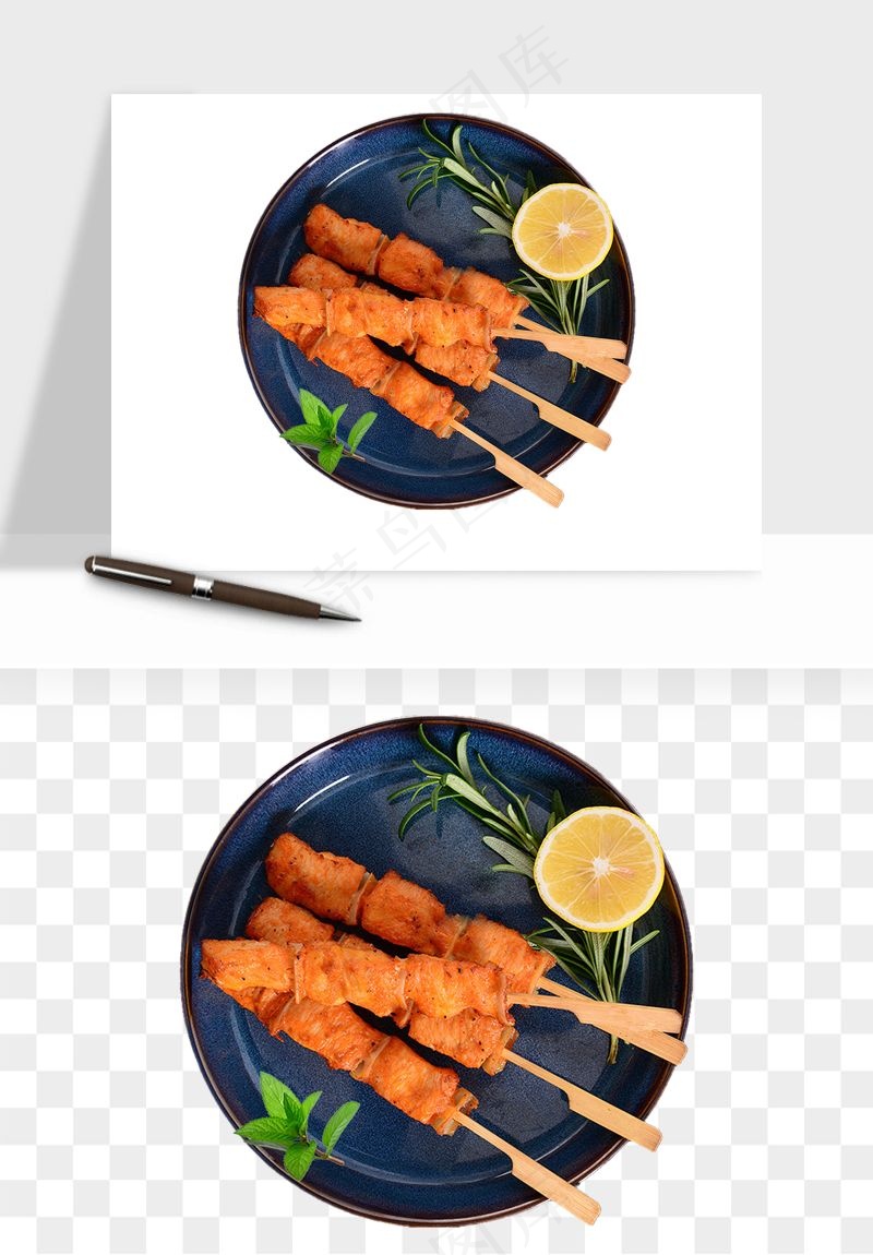 实物烧烤烤肉美食png免抠