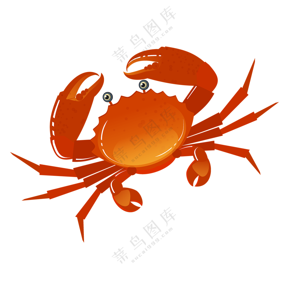 螃蟹透明底图素材