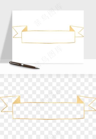 金色植物花环边框png免抠