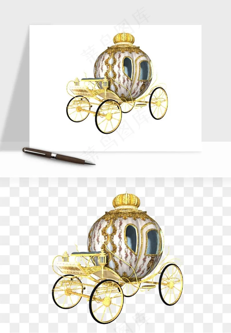 复古马车欧式png免抠