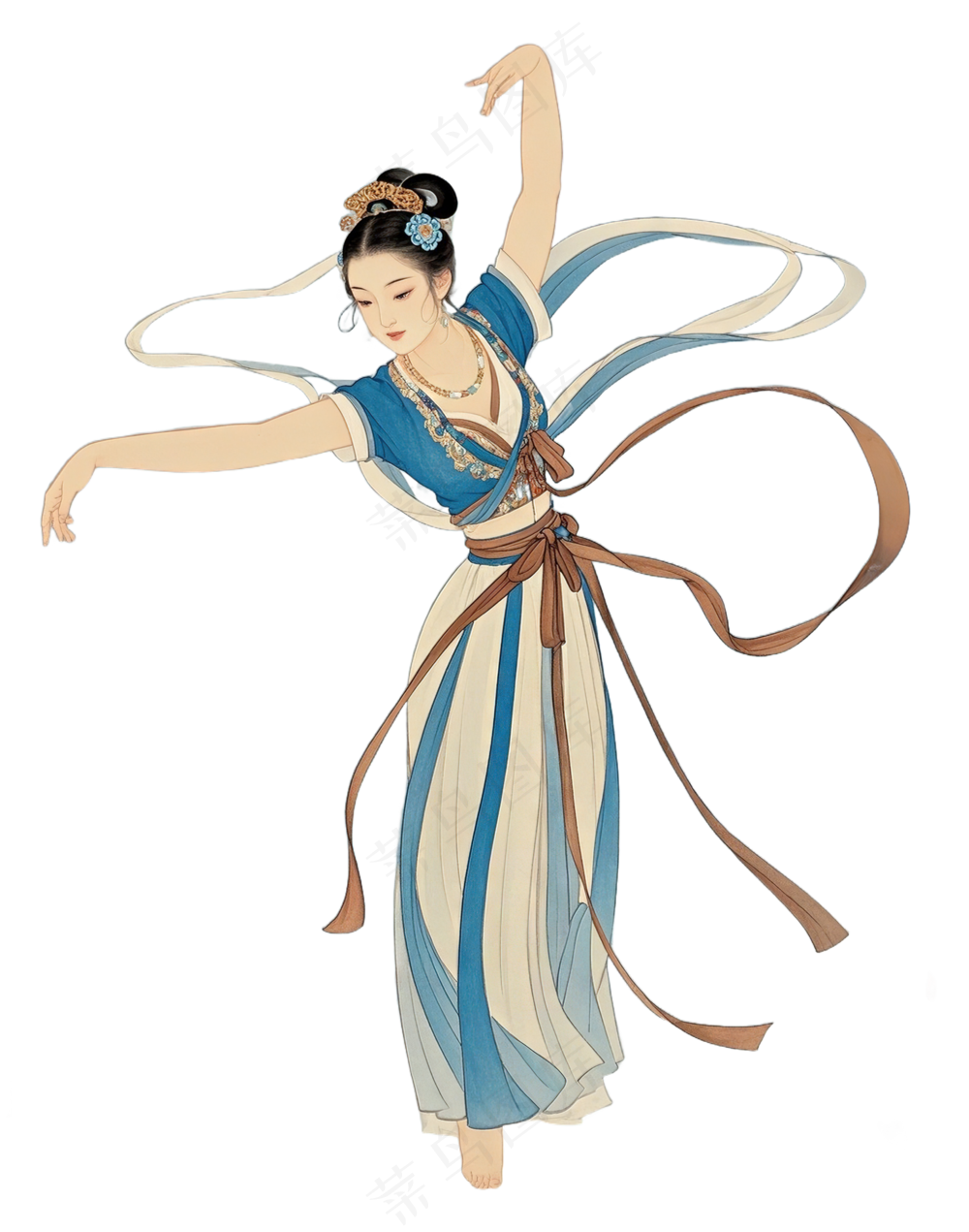 免抠国风工笔画仙女人物