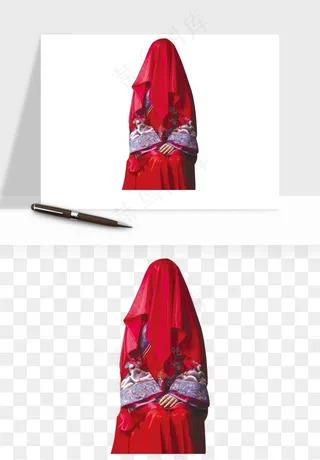 卡通中式婚礼新人png免抠