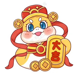 蛇年IP形象插画2025新春贺岁吉祥物蛇宝宝PSD分层图-09