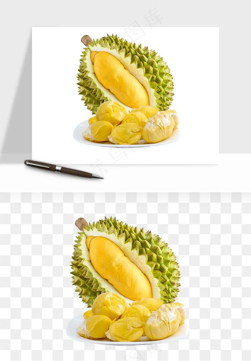 榴莲果肉水果png免抠