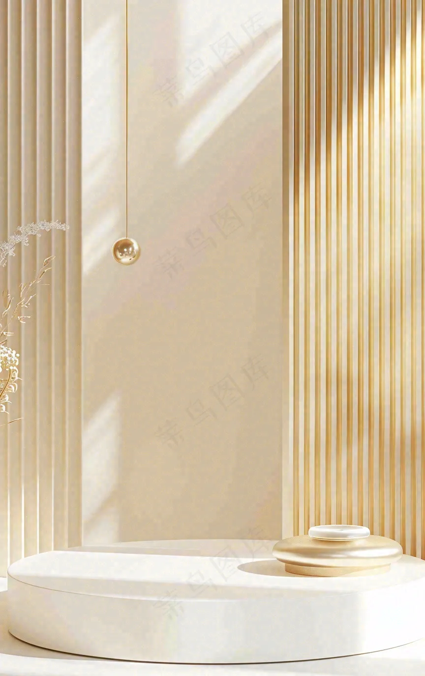 美妆护肤3d展台清新背景