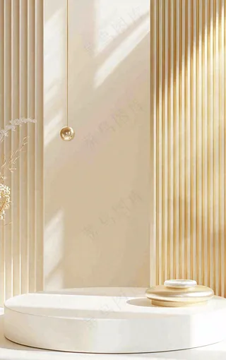 美妆护肤3d展台清新背景