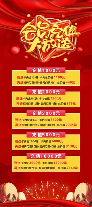 会员充值促销展架海报