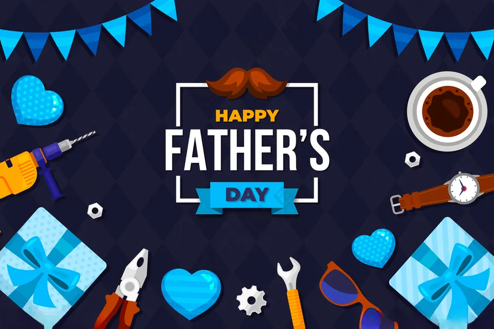 父亲节背景插画爸爸我爱你海报