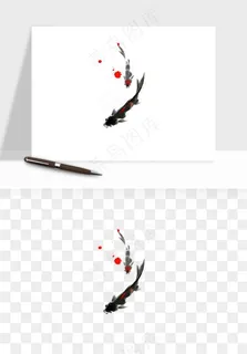 锦鲤鱼手绘水墨png免抠 锦鲤鱼手绘水墨png免抠