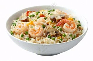 海鲜蘑菇炒饭食物摄影图免抠