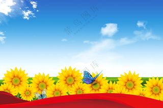 冷暖对比红黄蓝背景