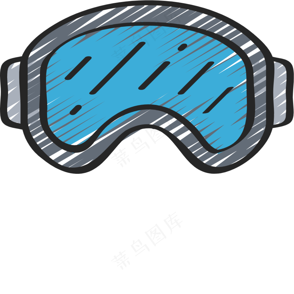 潜水镜 铅笔手绘图标icon