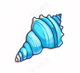 海洋贝壳海螺生物卡通插画免抠