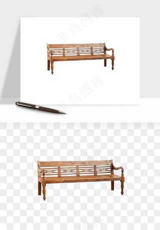中式长椅长桌木桌png免抠