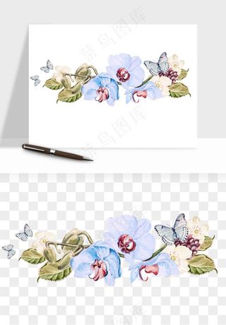 水彩复古花卉png免抠