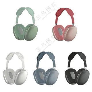 多色舒适头戴式耳机样机