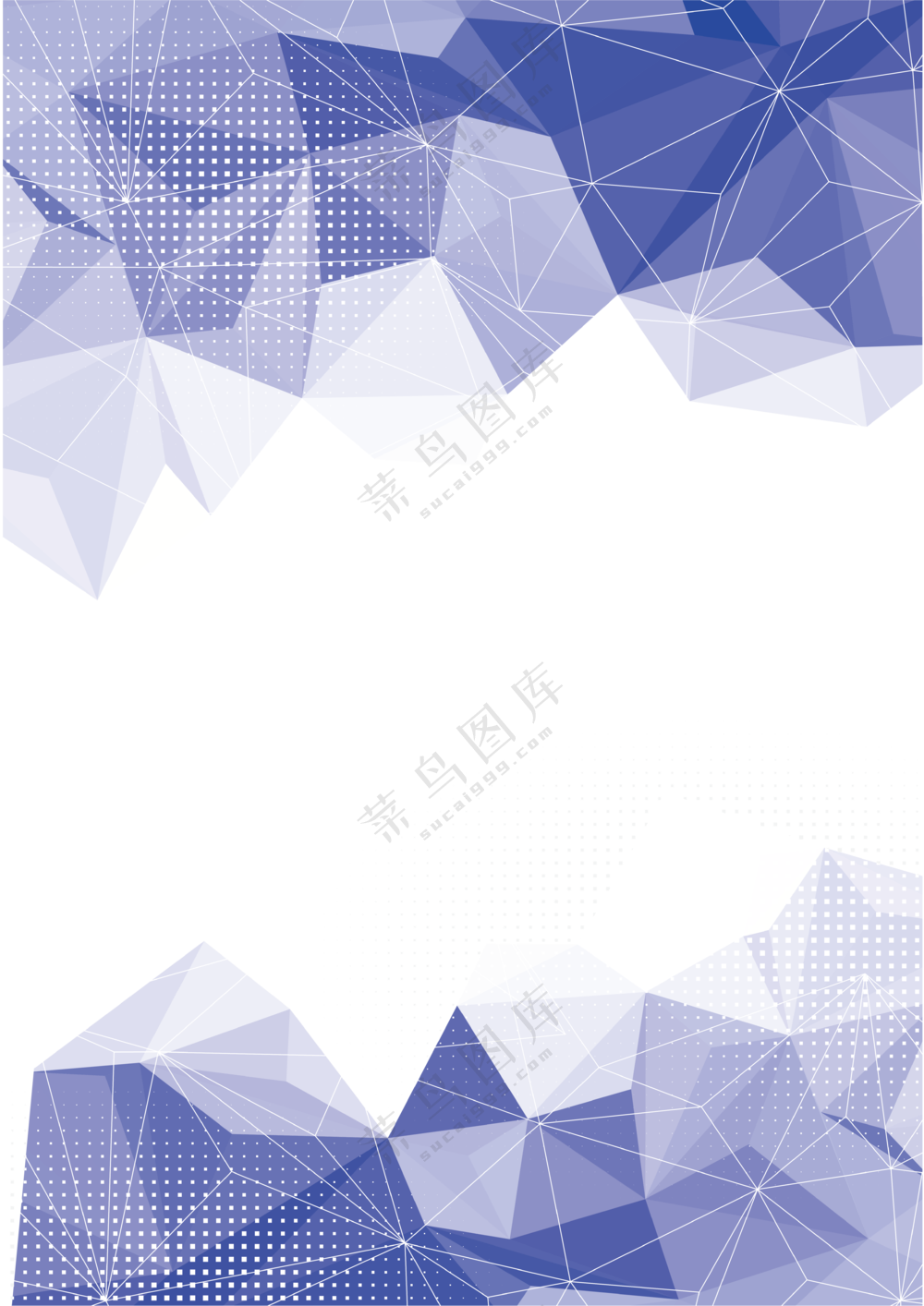 浅紫色的低多边形元素边框免抠素材