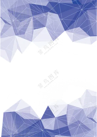 浅紫色的低多边形元素边框免抠素材