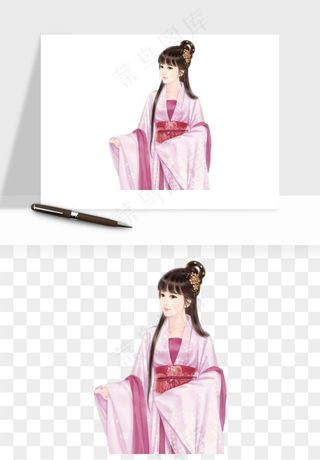 古风美人女子背影png免抠