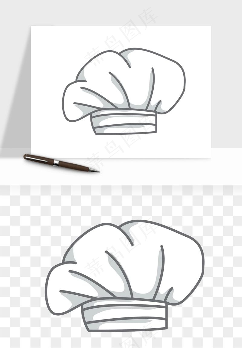 卡通厨师帽子png免抠